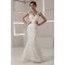 V-Neck Sleeveless Mermaid/Trumpet Satin Lace Fine Netting Wedding Dresses 2031050