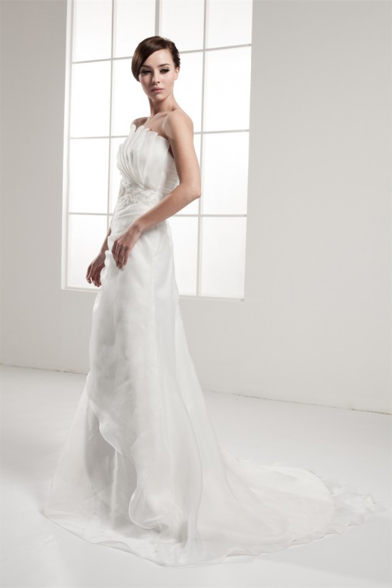 A-Line Sleeveless Strapless Beaded Wedding Dresses 2031051 A-Line Sleeveless Strapless Beaded Wedding Dresses 2031051