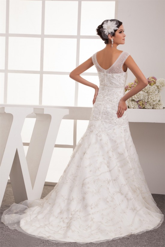 Scoop Satin Organza A-Line Wedding Dresses 2031052 Scoop Satin Organza A-Line Wedding Dresses 2031052
