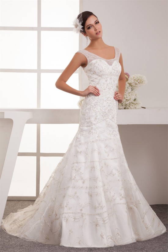 Scoop Satin Organza A-Line Wedding Dresses 2031052 Scoop Satin Organza A-Line Wedding Dresses 2031052
