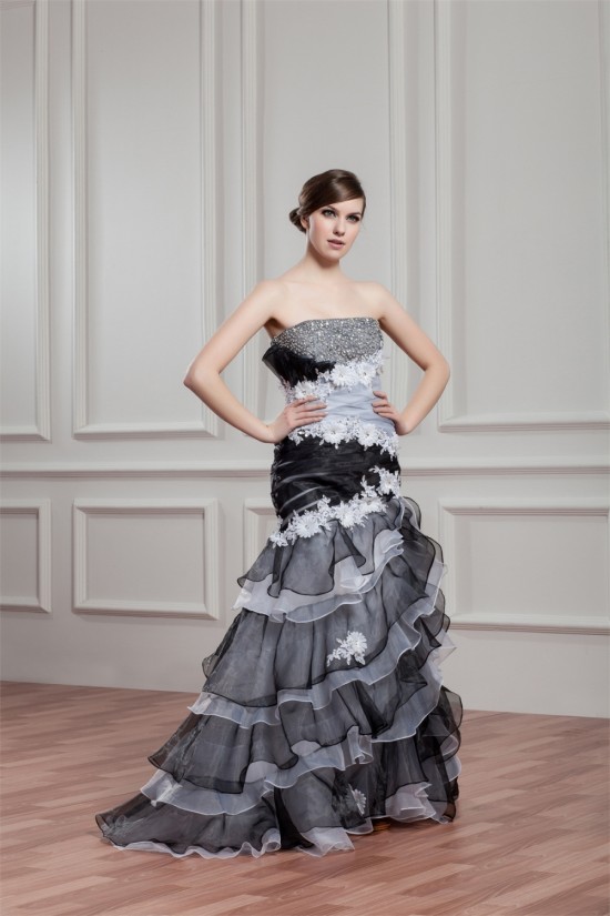 Sleeveless Mermaid/Trumpet Satin Organza Wedding Dresses 2031053 Sleeveless Mermaid/Trumpet Satin Organza Wedding Dresses 2031053