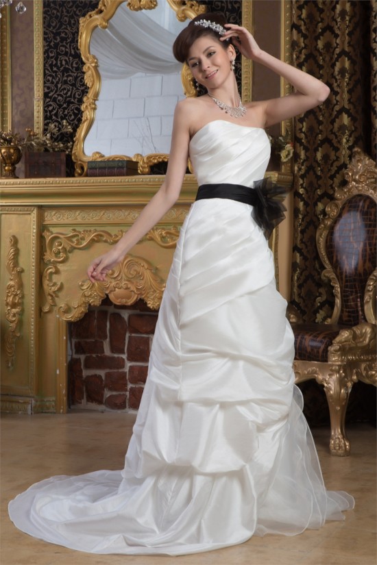 A-Line Strapless Court Train Wedding Dresses 2031054 A-Line Strapless Court Train Wedding Dresses 2031054