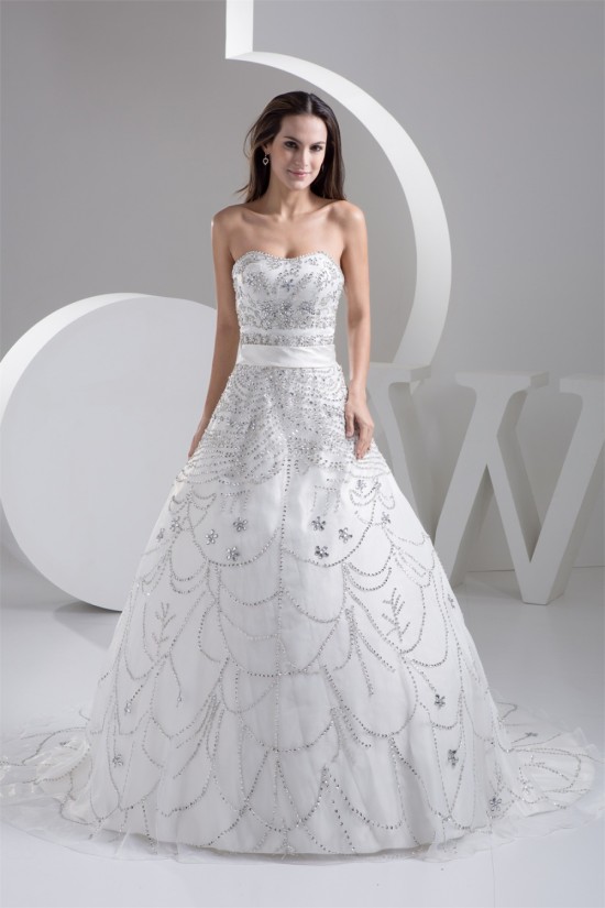 A-Line Strapless Beaded Sleeveless Wedding Dresses 2031055 A-Line Strapless Beaded Sleeveless Wedding Dresses 2031055