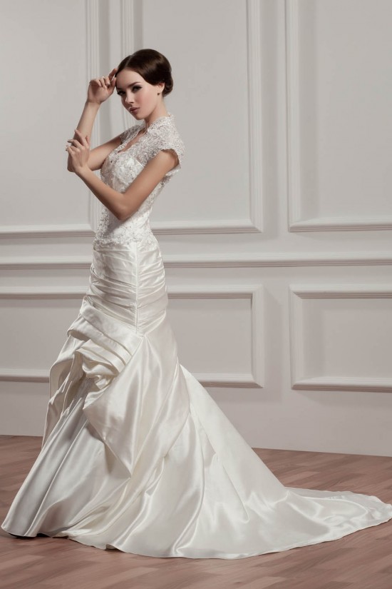 Wonderful A-Line Portrait Sleeveless V-Neck Lace Wedding Dresses 2031057 Wonderful A-Line Portrait Sleeveless V-Neck Lace Wedding Dresses 2031057