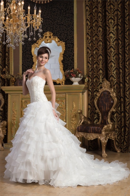 Wonderful A-Line Sleeveless Satin Sweetheart Beaded Wedding Dresses 2031059