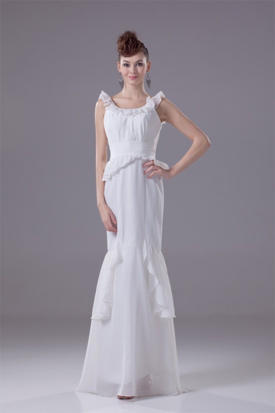 Mermaid/Trumpet Floor-Length Chiffon Sleeveless Best Wedding Dresses 2030106 Mermaid/Trumpet Floor-Length Chiffon Sleeveless Best Wedding Dresses 2030106