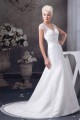 Wonderful A-Line Sleeveless V-Neck Satin Lace Wedding Dresses 2031061