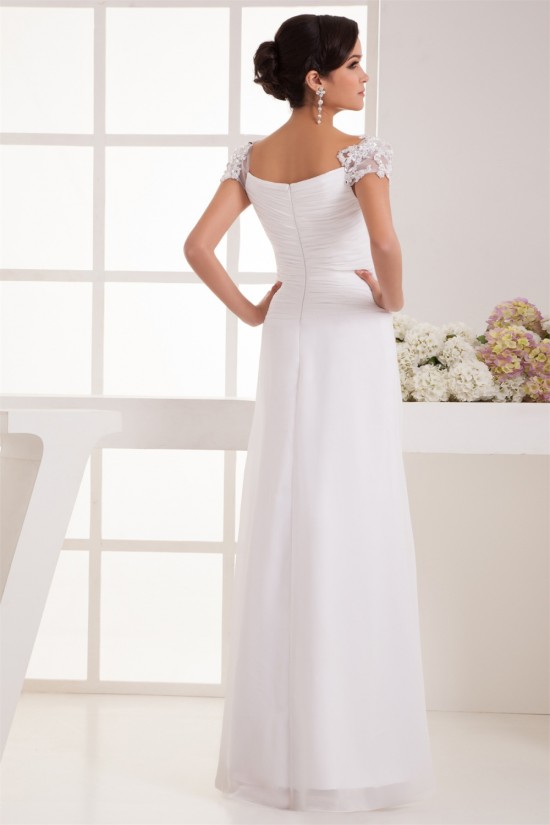 Wonderful A-Line Square Chiffon Lace Floor-Length Wedding Dresses 2031062 Wonderful A-Line Square Chiffon Lace Floor-Length Wedding Dresses 2031062