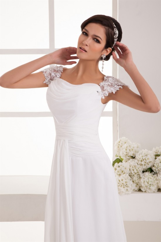 Wonderful A-Line Square Chiffon Lace Floor-Length Wedding Dresses 2031062 Wonderful A-Line Square Chiffon Lace Floor-Length Wedding Dresses 2031062