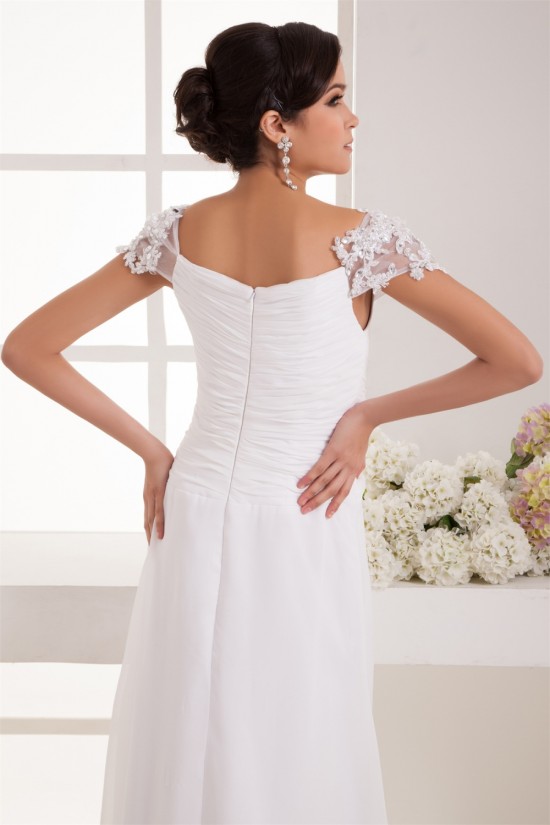 Wonderful A-Line Square Chiffon Lace Floor-Length Wedding Dresses 2031062 Wonderful A-Line Square Chiffon Lace Floor-Length Wedding Dresses 2031062