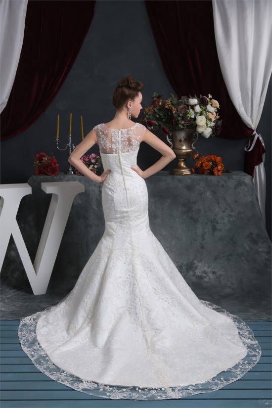 Wonderful Satin Lace Mermaid/Trumpet Wedding Dresses 2031067 Wonderful Satin Lace Mermaid/Trumpet Wedding Dresses 2031067