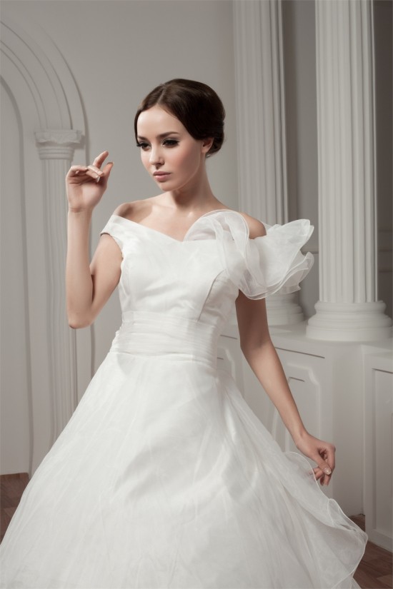 Wonderful Satin Sleeveless A-Line Off-the-Shoulder Wedding Dresses 2031068 Wonderful Satin Sleeveless A-Line Off-the-Shoulder Wedding Dresses 2031068