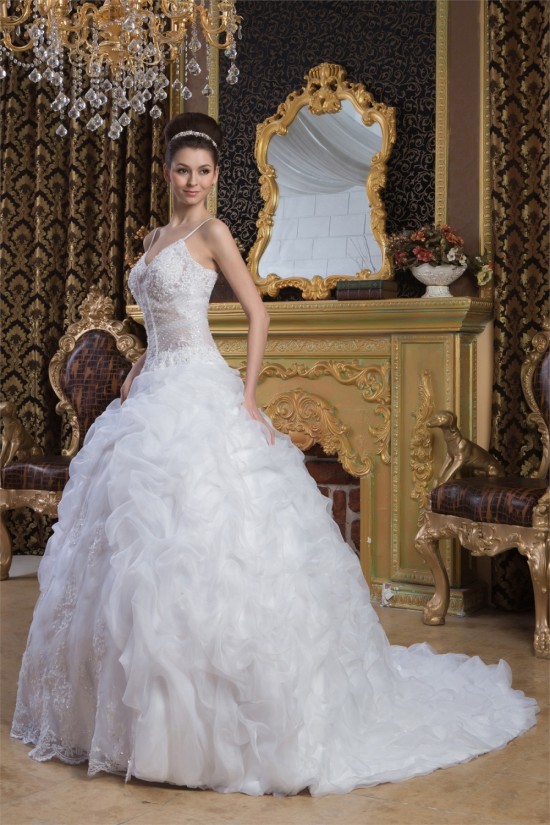 Wonderful Satin Sleeveless Spaghetti Straps A-Line Beaded Wedding Dresses 2031069 Wonderful Satin Sleeveless Spaghetti Straps A-Line Beaded Wedding Dresses 2031069