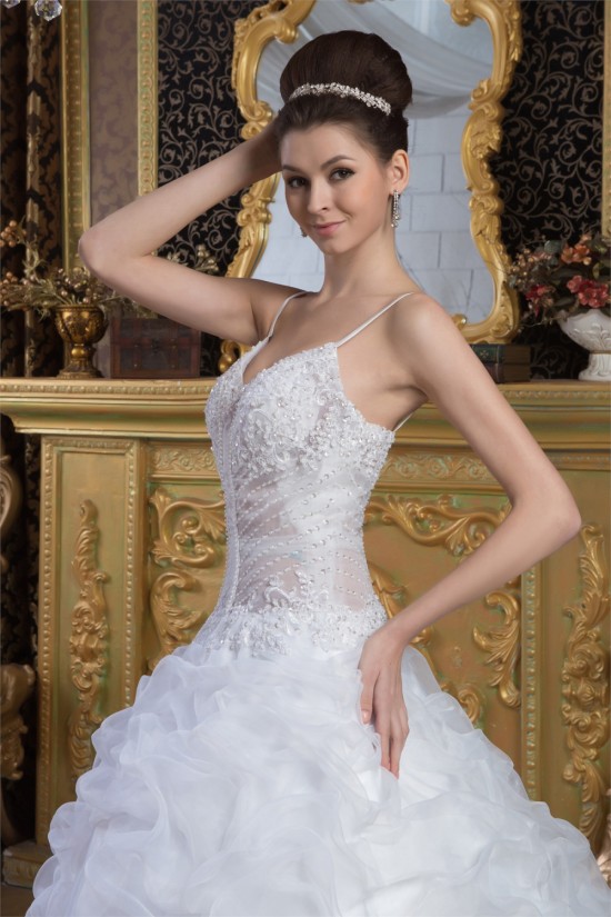 Wonderful Satin Sleeveless Spaghetti Straps A-Line Beaded Wedding Dresses 2031069 Wonderful Satin Sleeveless Spaghetti Straps A-Line Beaded Wedding Dresses 2031069