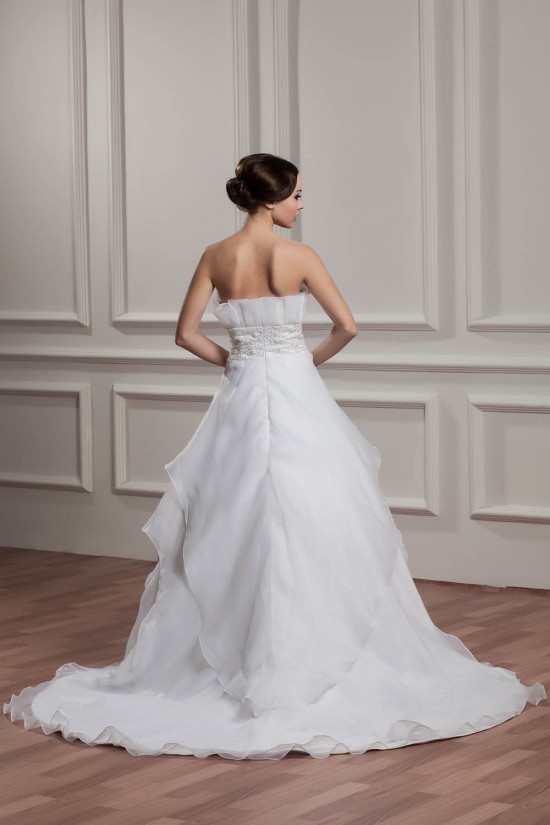 Wonderful Satin Strapless Sleeveless A-Line Beaded Wedding Dresses 2031070 Wonderful Satin Strapless Sleeveless A-Line Beaded Wedding Dresses 2031070