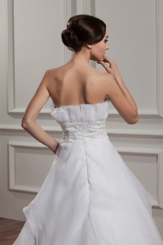 Wonderful Satin Strapless Sleeveless A-Line Beaded Wedding Dresses 2031070 Wonderful Satin Strapless Sleeveless A-Line Beaded Wedding Dresses 2031070