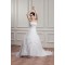 Wonderful Satin Strapless Sleeveless A-Line Beaded Wedding Dresses 2031070