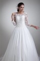 A-Line 3/4 Length Sleeve Satin Organza Scoop Most Beautiful Wedding Dresses 2031076 A-Line 3/4 Length Sleeve Satin Organza Scoop Most Beautiful Wedding Dresses 2031076