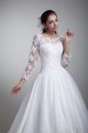 A-Line 3/4 Length Sleeve Satin Organza Scoop Most Beautiful Wedding Dresses 2031076 A-Line 3/4 Length Sleeve Satin Organza Scoop Most Beautiful Wedding Dresses 2031076