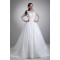 A-Line 3/4 Length Sleeve Satin Organza Scoop Most Beautiful Wedding Dresses 2031076