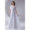 A-Line Chiffon Satin Flared Sleeves V-Neck Wedding Dresses 2031077