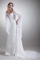 A-Line Chiffon Satin Spaghetti Straps 3/4 Length Sleeve Wedding Dresses 2031078 A-Line Chiffon Satin Spaghetti Straps 3/4 Length Sleeve Wedding Dresses 2031078