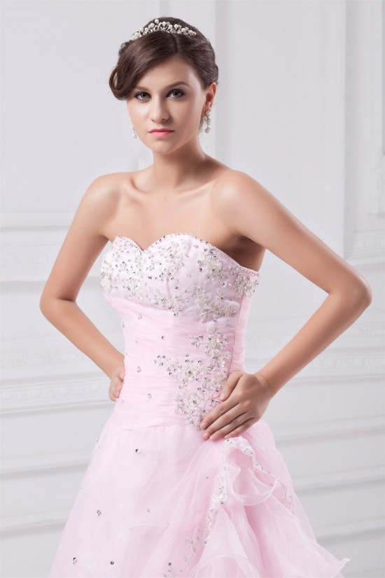 A-Line Satin Organza Sleeveless Sweetheart Wedding Dresses with Color 2031082 A-Line Satin Organza Sleeveless Sweetheart Wedding Dresses with Color 2031082
