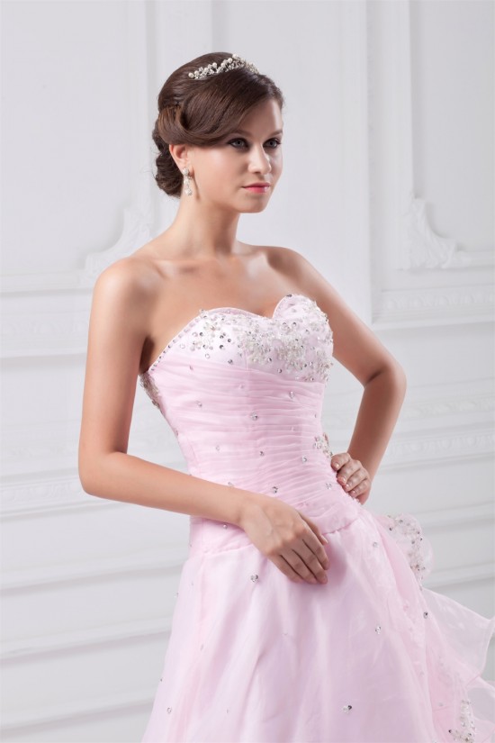 A-Line Satin Organza Sleeveless Sweetheart Wedding Dresses with Color 2031082 A-Line Satin Organza Sleeveless Sweetheart Wedding Dresses with Color 2031082