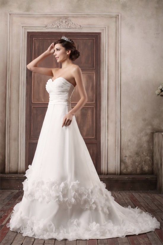 A-Line Satin Sleeveless Sweetheart Embellished Wedding Dresses 2031083 A-Line Satin Sleeveless Sweetheart Embellished Wedding Dresses 2031083