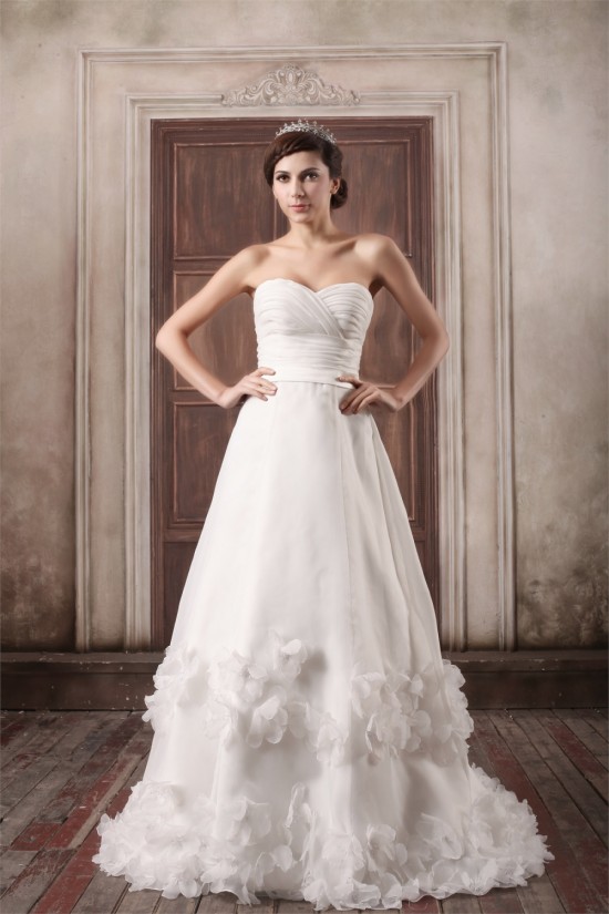 A-Line Satin Sleeveless Sweetheart Embellished Wedding Dresses 2031083 A-Line Satin Sleeveless Sweetheart Embellished Wedding Dresses 2031083