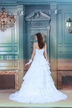 A-Line Sleeveless Soft Sweetheart Satin Taffeta Most Beautiful Wedding Dresses 2031085