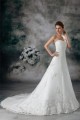 A-Line Sleeveless Sweetheart Lace Fine Netting Wedding Dresses 2031086
