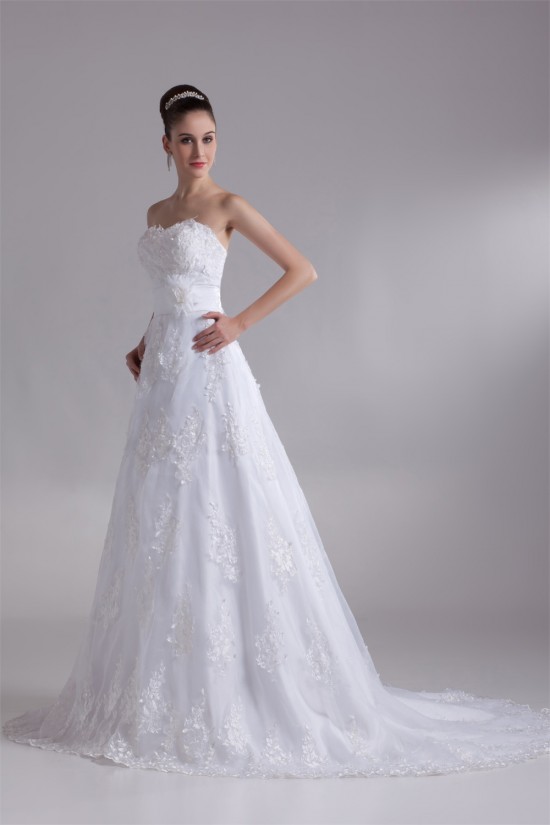 A-Line Sleeveless Sweetheart Satin Lace New Arrival Wedding Dresses 2031087 A-Line Sleeveless Sweetheart Satin Lace New Arrival Wedding Dresses 2031087