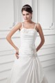 A-Line Sleeveless Taffeta Spaghetti Straps Beaded Wedding Dresses 2031088
