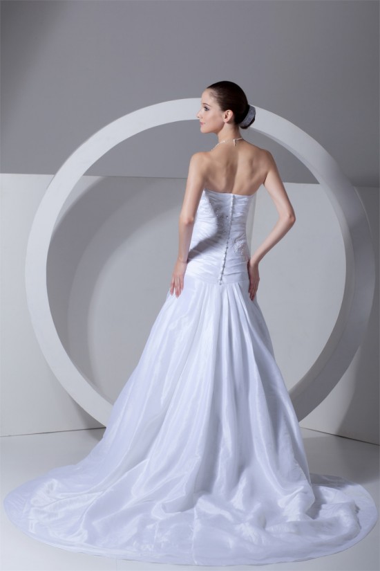 A-Line Sleeveless Taffeta Strapless Beaded Lace Wedding Dresses 2031089 A-Line Sleeveless Taffeta Strapless Beaded Lace Wedding Dresses 2031089