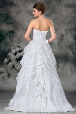 A-Line Soft Sweetheart Organza Taffeta Sleeveless Wedding Dresses 2031090