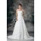 A-Line Strapless Chiffon Satin Sleeveless Beaded Wedding Dresses 2031092