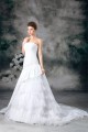 A-Line Strapless Organza Taffeta Sleeveless Best Wedding Dresses 2031093