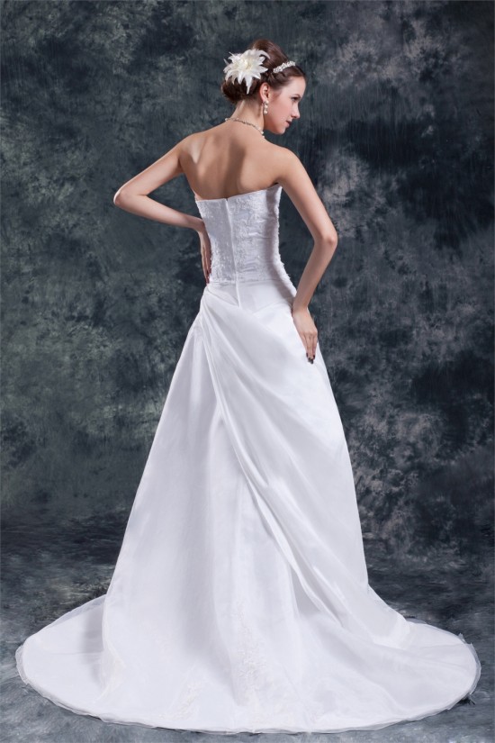 A-Line Strapless Satin Organza Sleeveless New Arrival Wedding Dresses 2031094 A-Line Strapless Satin Organza Sleeveless New Arrival Wedding Dresses 2031094