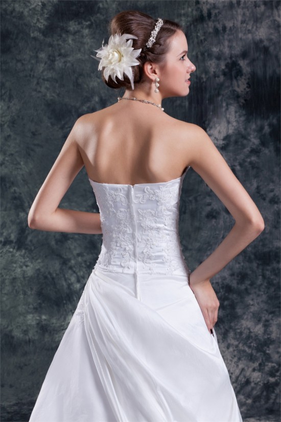 A-Line Strapless Satin Organza Sleeveless New Arrival Wedding Dresses 2031094 A-Line Strapless Satin Organza Sleeveless New Arrival Wedding Dresses 2031094