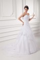A-Line Sweetheart Satin Organza Sleeveless Wedding Dresses 2031095