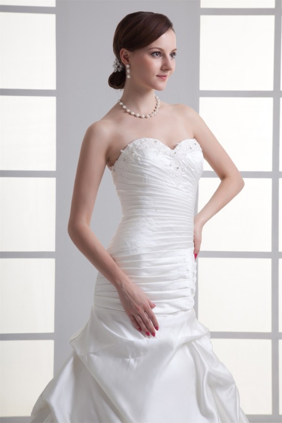 A-Line Sweetheart Satin Sleeveless Wedding Dresses 2031096 A-Line Sweetheart Satin Sleeveless Wedding Dresses 2031096