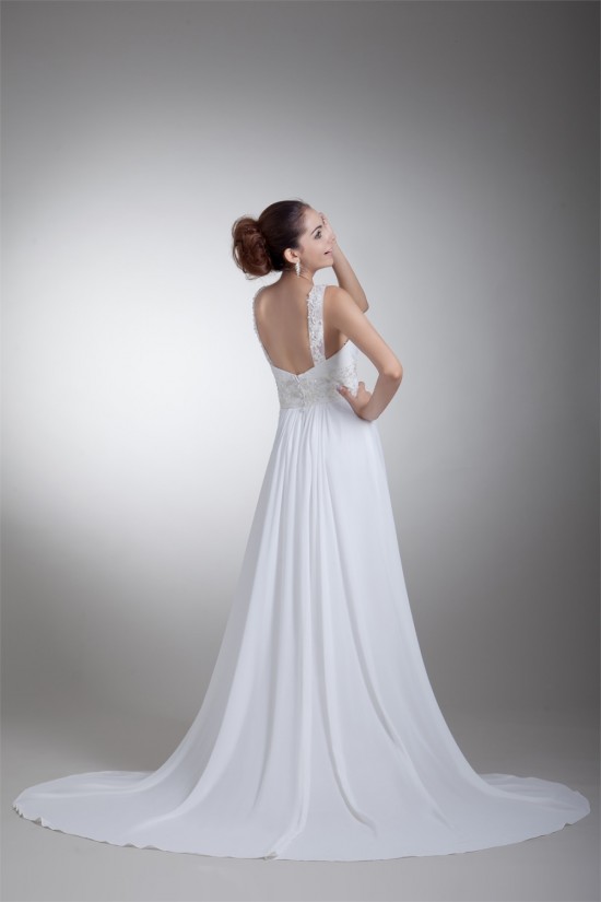 Amazing A-Line Straps Chiffon Elastic Woven Satin Wedding Dresses 2031103 Amazing A-Line Straps Chiffon Elastic Woven Satin Wedding Dresses 2031103