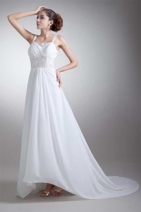 Amazing A-Line Straps Chiffon Elastic Woven Satin Wedding Dresses 2031103 Amazing A-Line Straps Chiffon Elastic Woven Satin Wedding Dresses 2031103