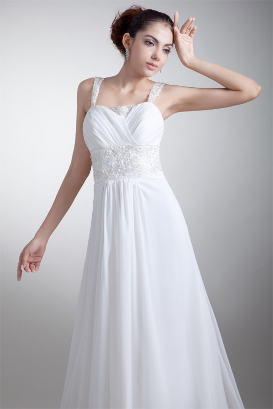 Amazing A-Line Straps Chiffon Elastic Woven Satin Wedding Dresses 2031103 Amazing A-Line Straps Chiffon Elastic Woven Satin Wedding Dresses 2031103