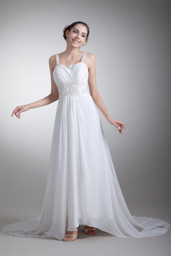 Amazing A-Line Straps Chiffon Elastic Woven Satin Wedding Dresses 2031103 Amazing A-Line Straps Chiffon Elastic Woven Satin Wedding Dresses 2031103