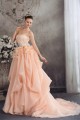 A-Line Court Train Handmade Flowers Wedding Dresses with Color 2030111 A-Line Court Train Handmade Flowers Wedding Dresses with Color 2030111