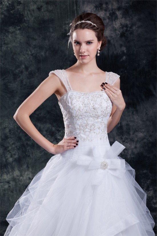 Amazing Satin Organza A-Line Straps Embellished Wedding Dresses 2031110 Amazing Satin Organza A-Line Straps Embellished Wedding Dresses 2031110