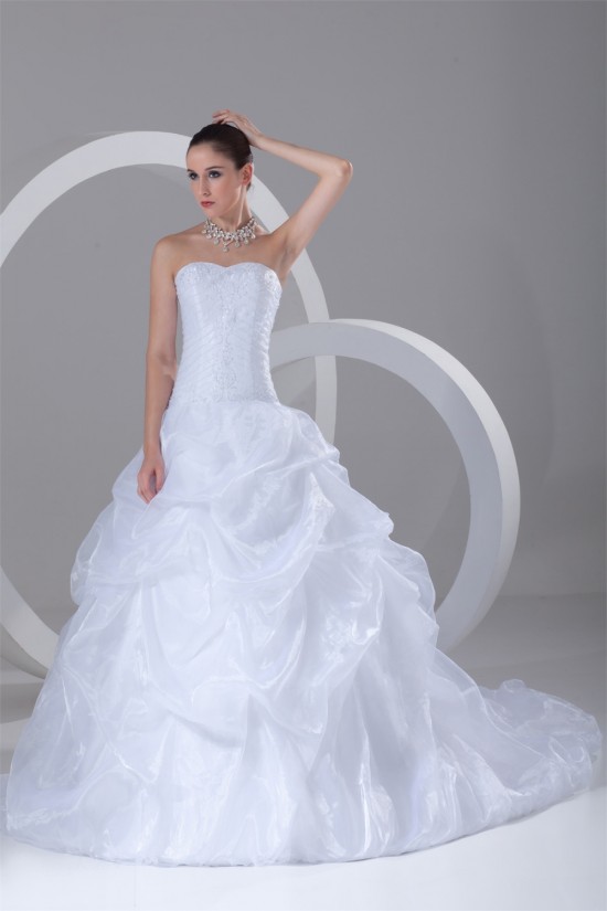 Amazing Satin Organza Sweetheart Sleeveless A-Line Beaded Wedding Dresses 2031112 Amazing Satin Organza Sweetheart Sleeveless A-Line Beaded Wedding Dresses 2031112