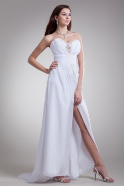 Amazing Sleeveless A-Line Sweetheart Chiffon Satin Wedding Dresses 2031114
